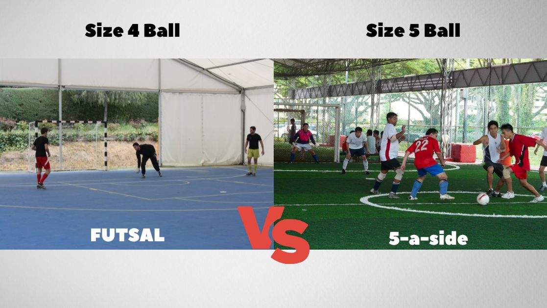ball size futsal vs 5 a side