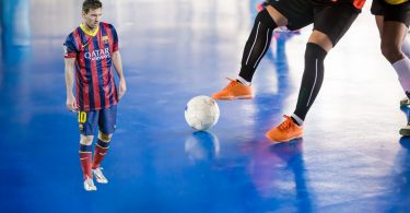 Lionel Messi is playing futsal